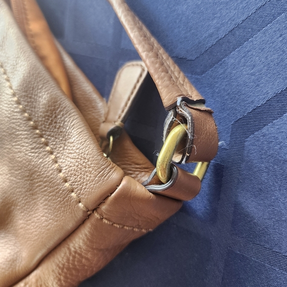 Coach Purse Brown Bag F23293 Pebble Leather Hobo Zip Closure Tan - Picture 13 of 16